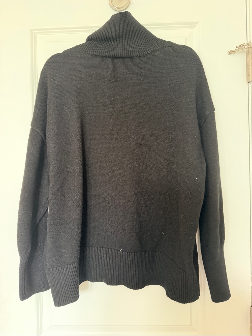 Commense, Black Funnel Neck Women's Sweater, Black, XL - Picture 7 of 8